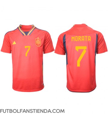 España Alvaro Morata #7 Primera Equipación Mundial 2022 Manga Corta